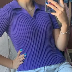 Purple Thrifted Collared Shirt